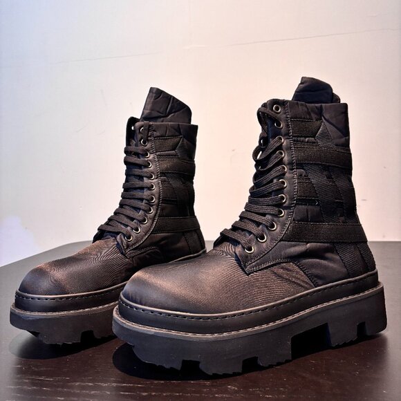 Rick Owens Megatooth Combat Boots – Black (Size 44) - Picture 2 of 5